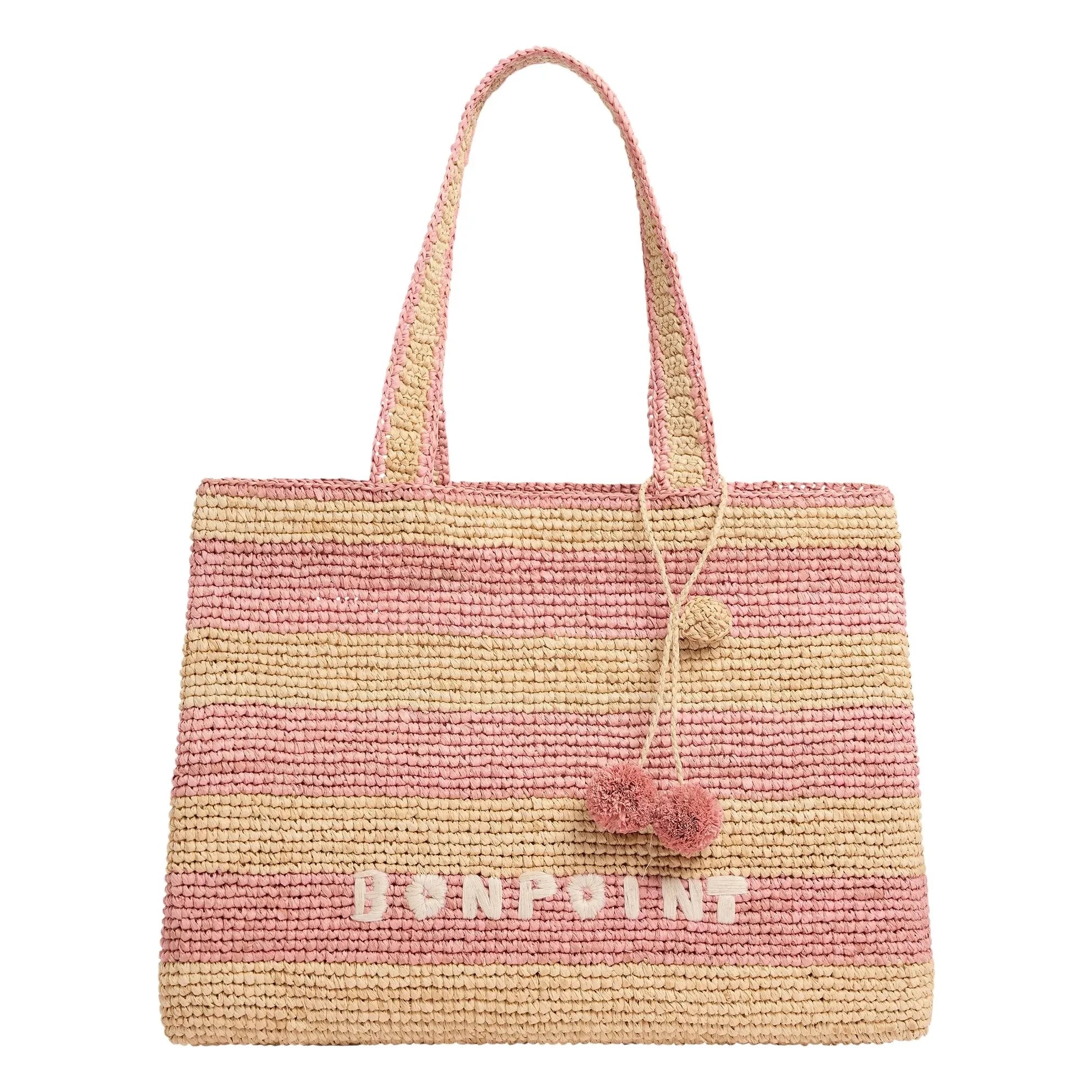 Bonpoint - Esma Gestreifte Basttasche | Natur