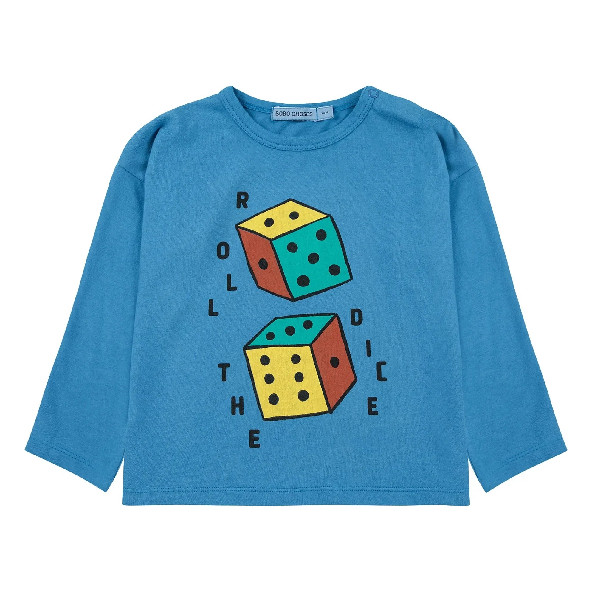 Bobo Choses - Roll The Dice Langarmshirt Bio-Baumwolle | Azurblau