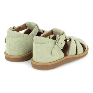 Pom d'Api - Poppy Daddy Samtsandalen | Mandelgrün