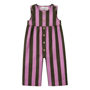 Lililotte - Gabriel Gestreifter Twill Bio-Baumwoll-Overall | Olivgrün