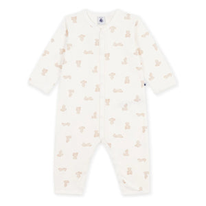 Petit Bateau - Sleep Well Teddy Bear Pijama Organik Pamuk Tubic | Beyaz