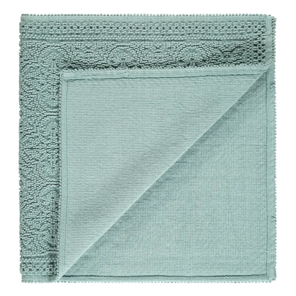 Haomy - Geprägter Baumwoll-Badematte 55x110cm | Wassergrün