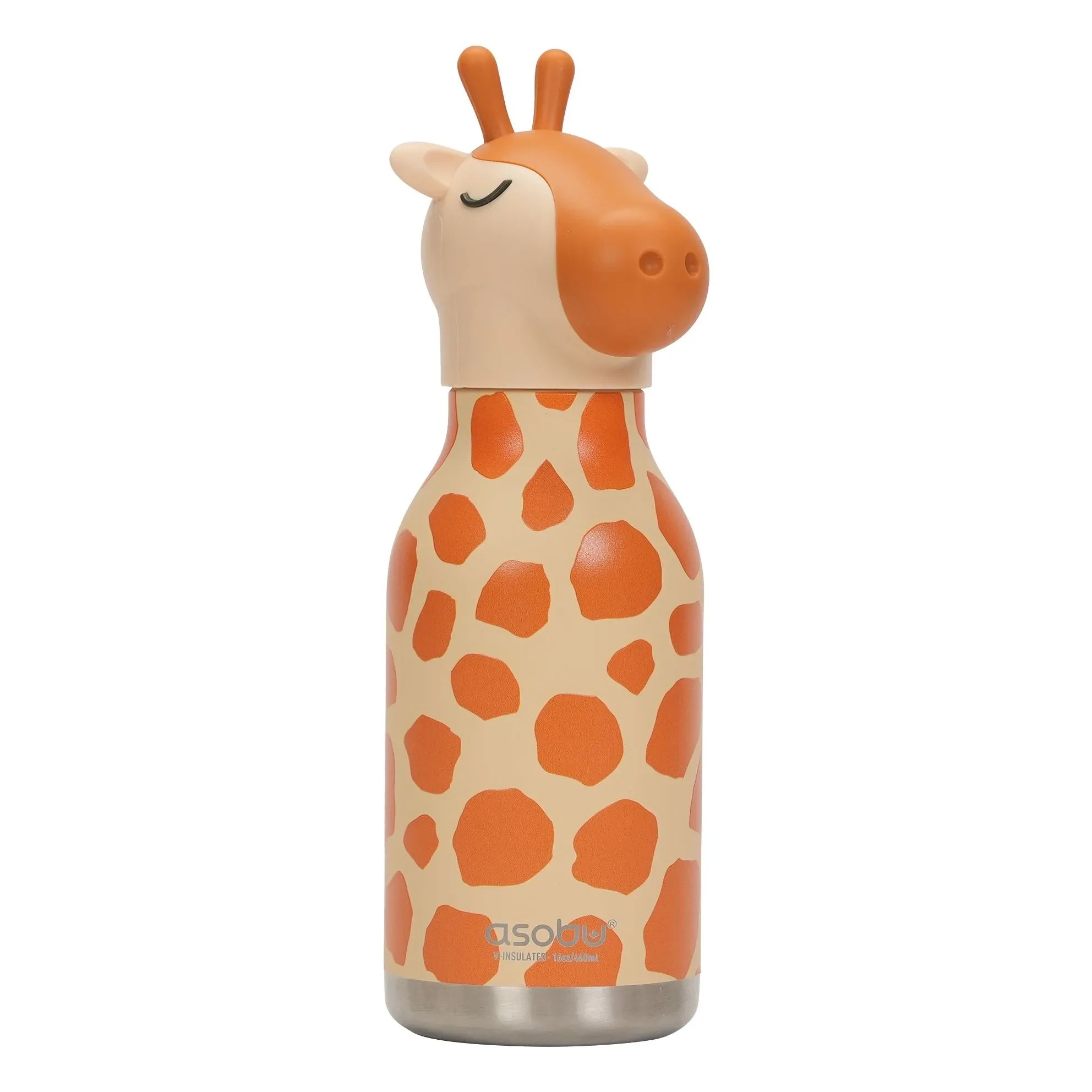 Asobu - Giraffe Edelstahl-Wasserflasche | Orange