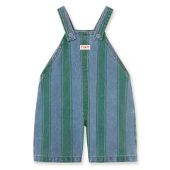 Tinycottons – Gestreifte Jeans-Latzhose | Blau