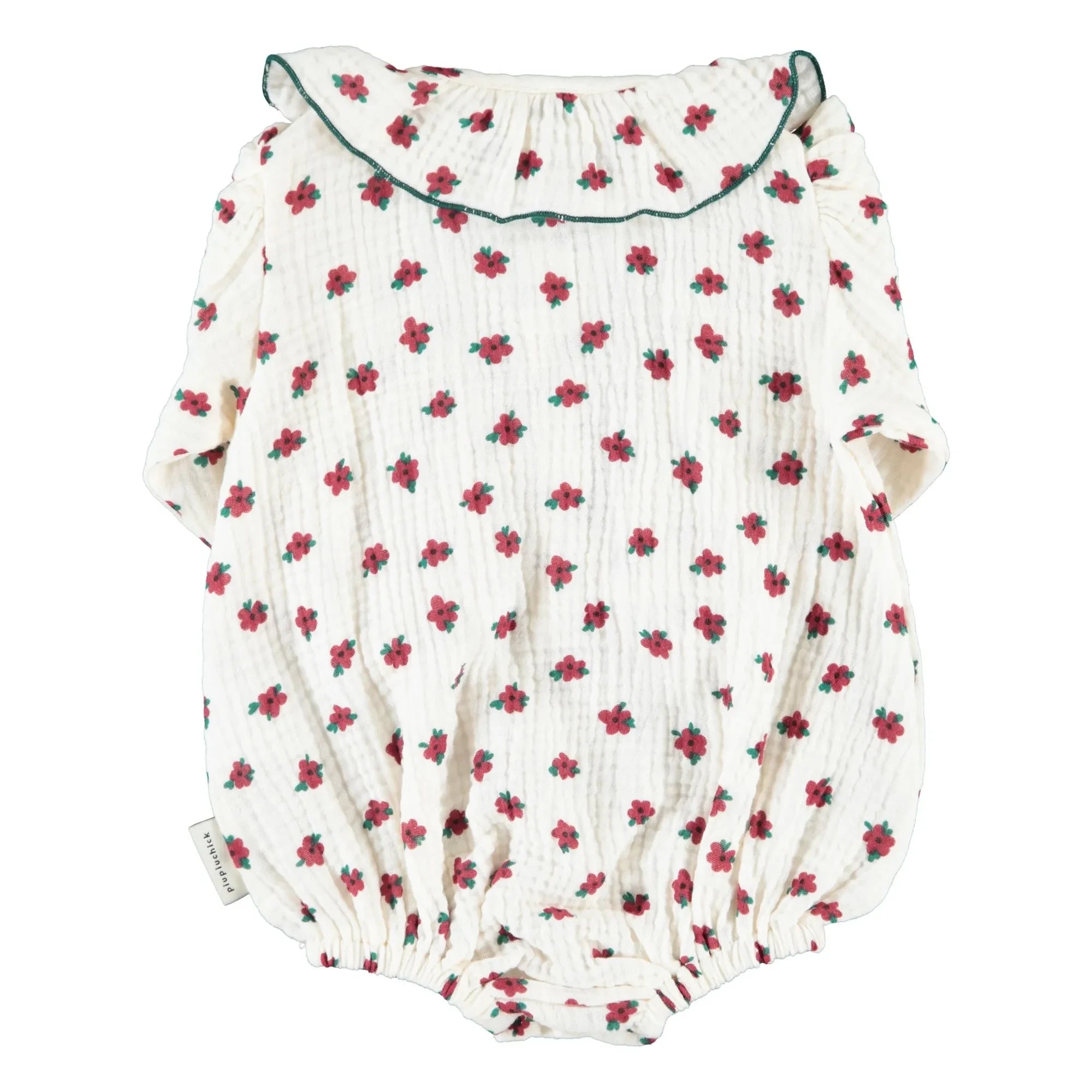 Piupiuchick - Blumen-Strampler aus Bio-Baumwolle | Ecru