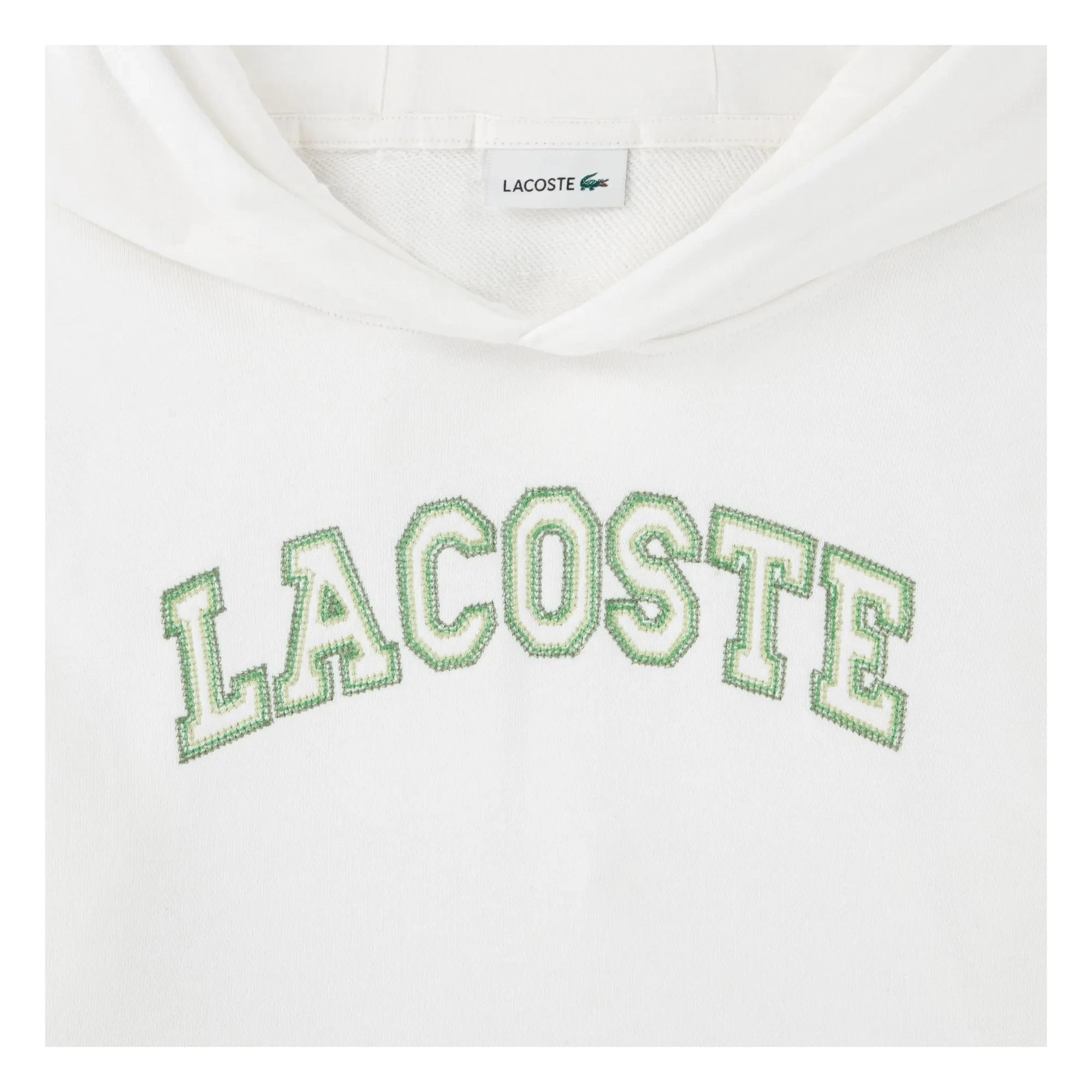 Lacoste - Kapuzen-Sweatshirt mit Logo-Stickerei Bio-Baumwolle | Weiß