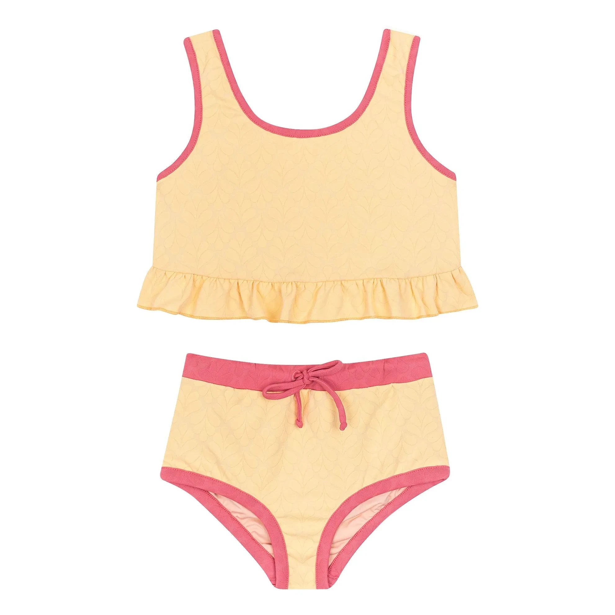 My First Cantê - Mila Feuilles Strukturierter Rüschen-Bikini | Blassgelb
