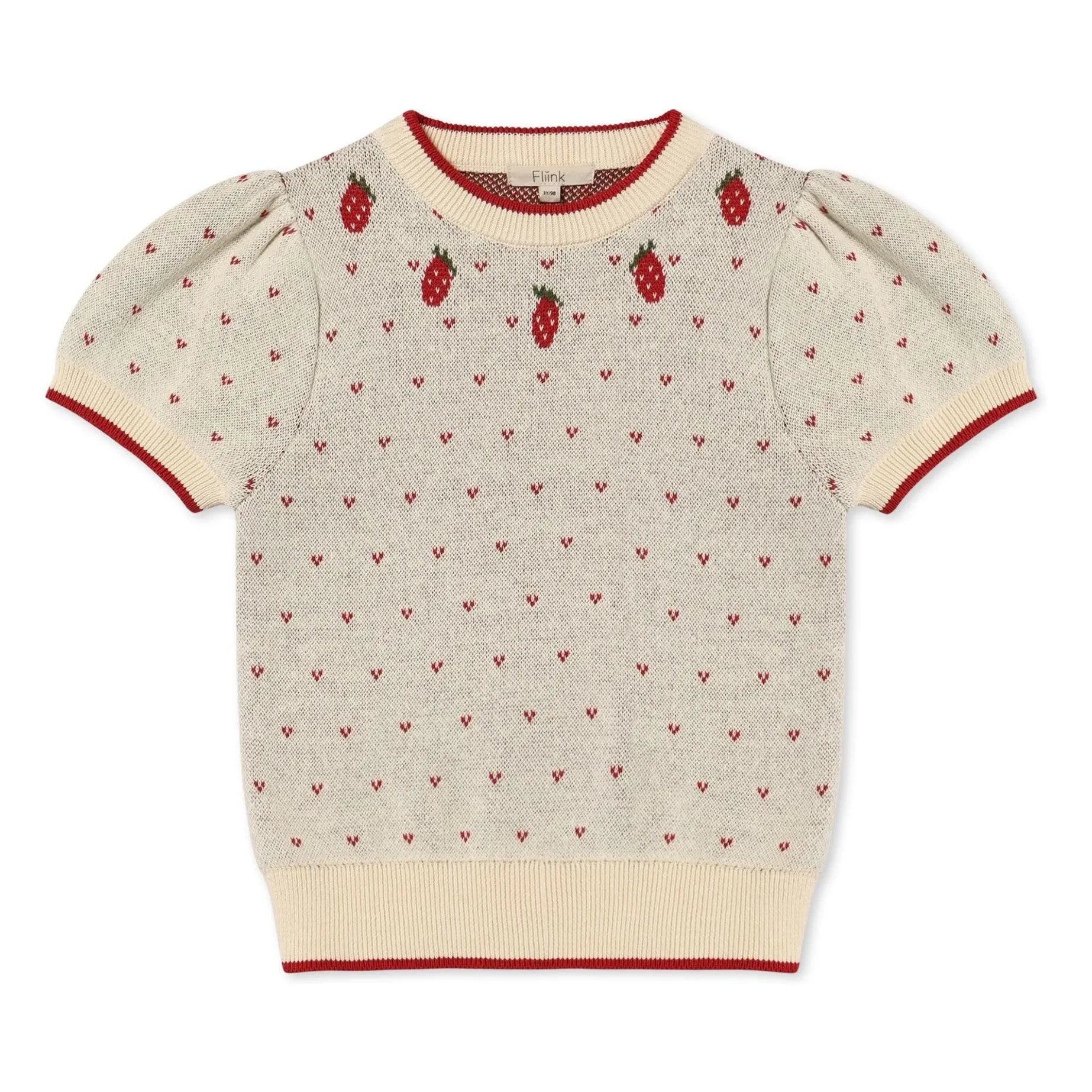 Fliink - Bolette Erdbeer Kurzarm Pullover | Ecru