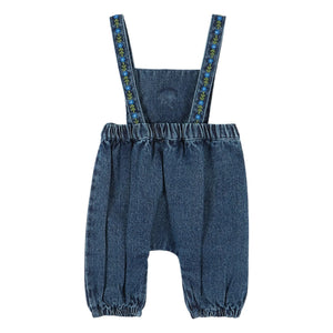 Emile et Ida - Baby-Jeans Overall mit Stickerei | Dunkelblau