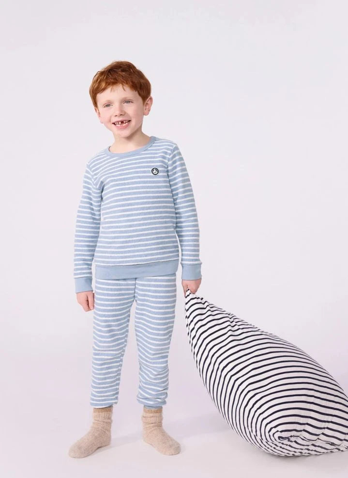 Petit Bateau - Gestreifter Modal-Schlafanzug | Blau