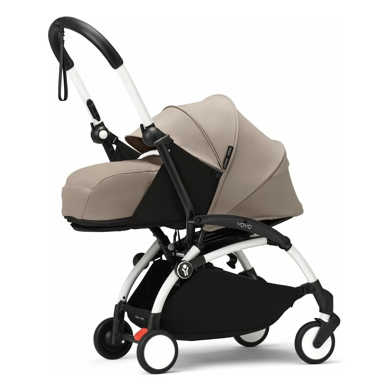 Stokke® - YOYO³ 0+ Neugeborenen-Kinderwagen Weißes Gestell | Taupe