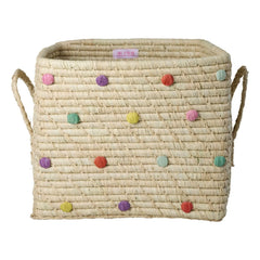 Rice - Raffia-Aufbewahrungskorb Pois