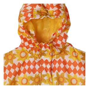 Fabula - Damier Fleurs Windjacke | Orange