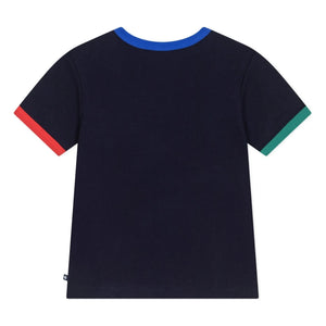 Petit Bateau - Lockeres T-Shirt mit Farbblock | Marineblau