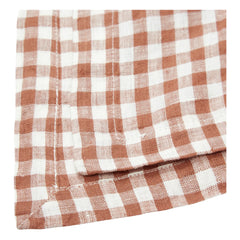 Gabrielle Paris – Gingham Tischdecke aus gewaschenem Leinen | Ziegelrot