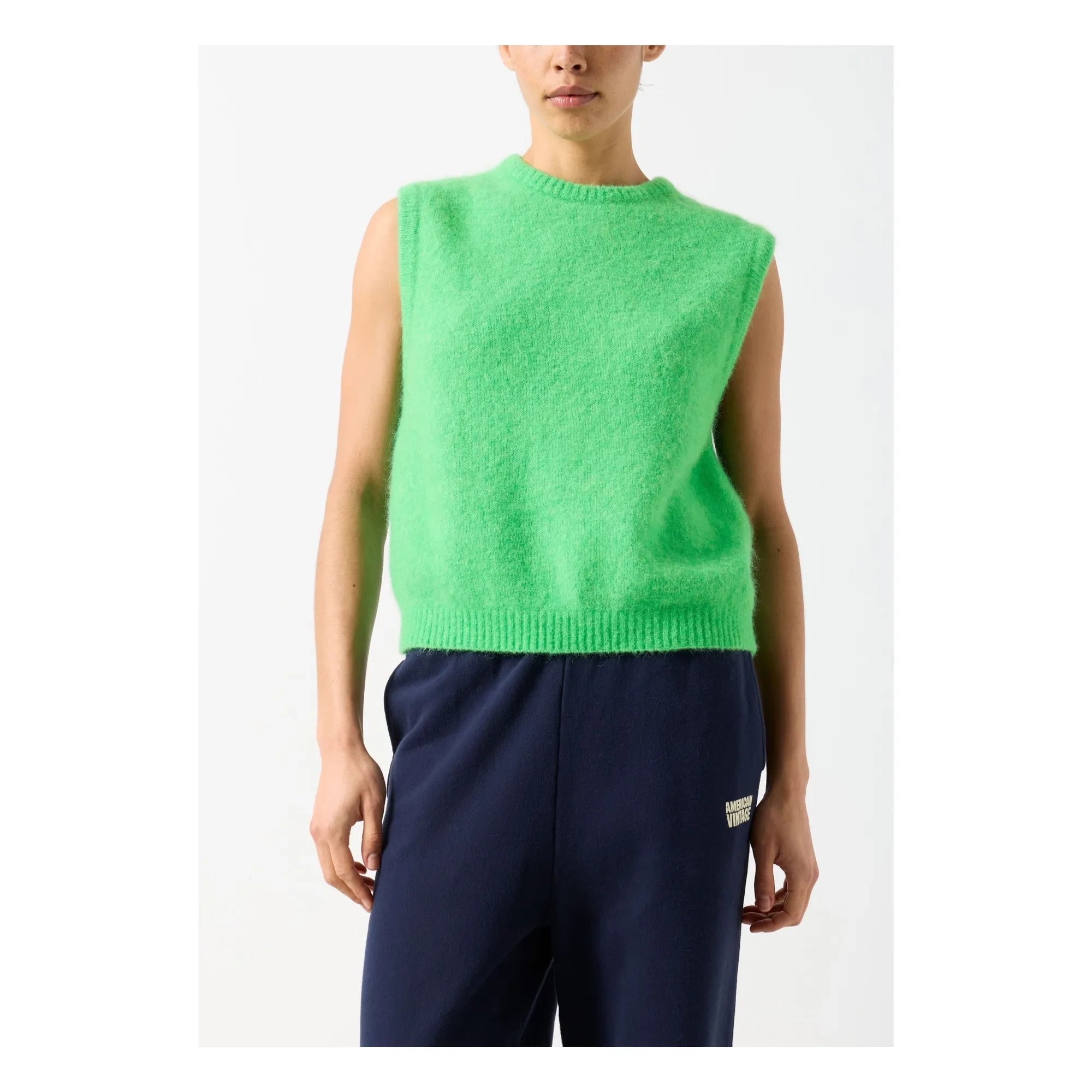 American Vintage - Vitow Wollpullover ohne Ärmel | Grün