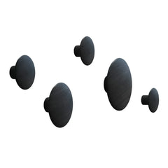 Muuto - Dots Haken Set 5er-Pack - Schwarz