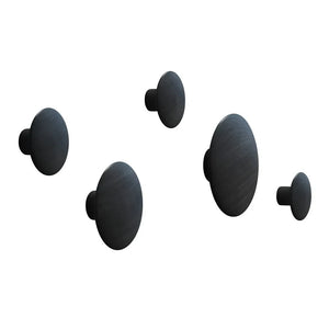 Muuto - Dots Haken Set 5er-Pack - Schwarz
