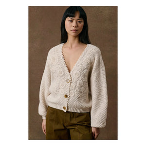 Louise Misha - Lomina Wollstrickjacke | Creme