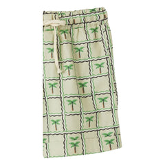 Fabula - Palm Tree Shorts mit Kordel | Hellgrün