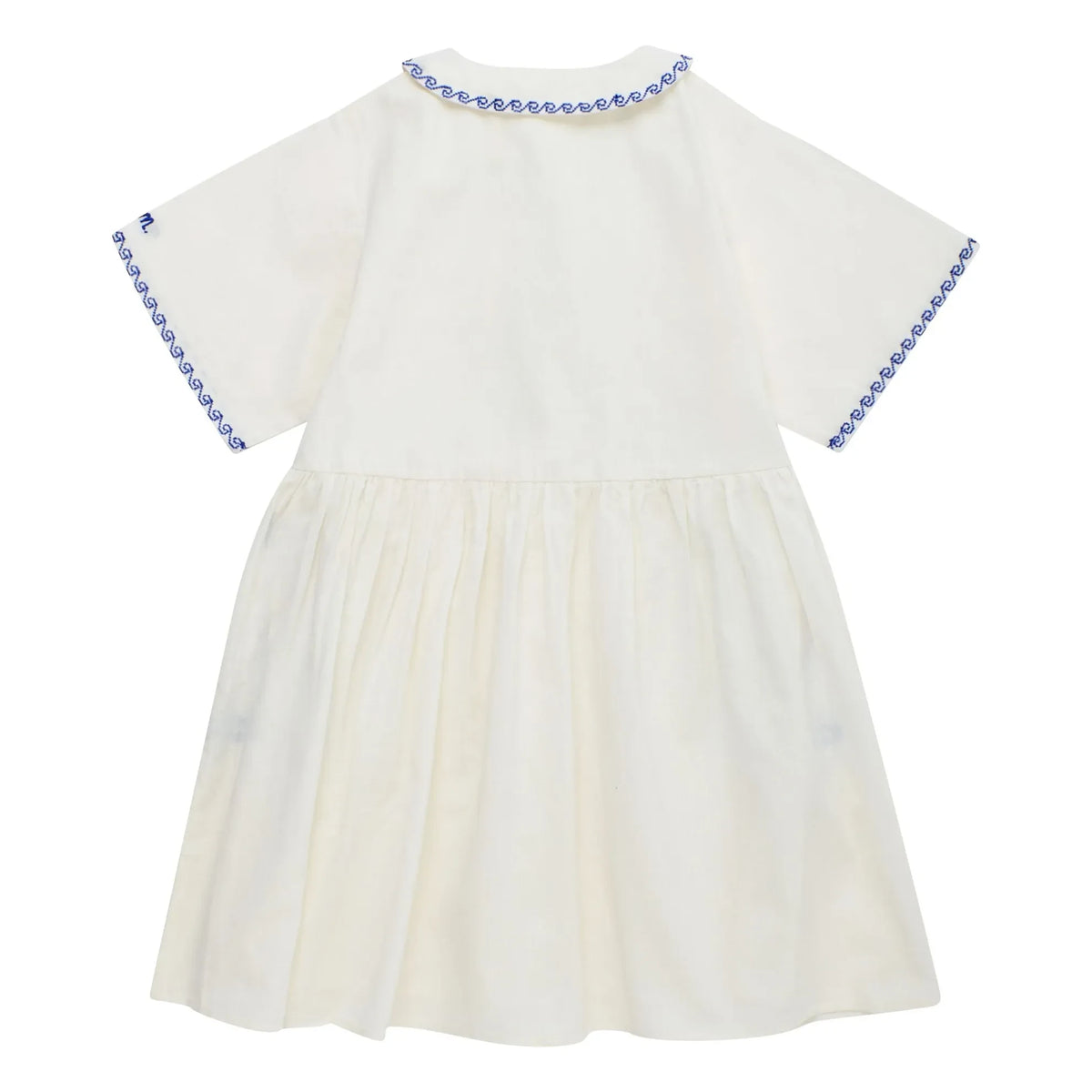 Maison Mangostan – Besticktes Voiles-Kleid | Weiß