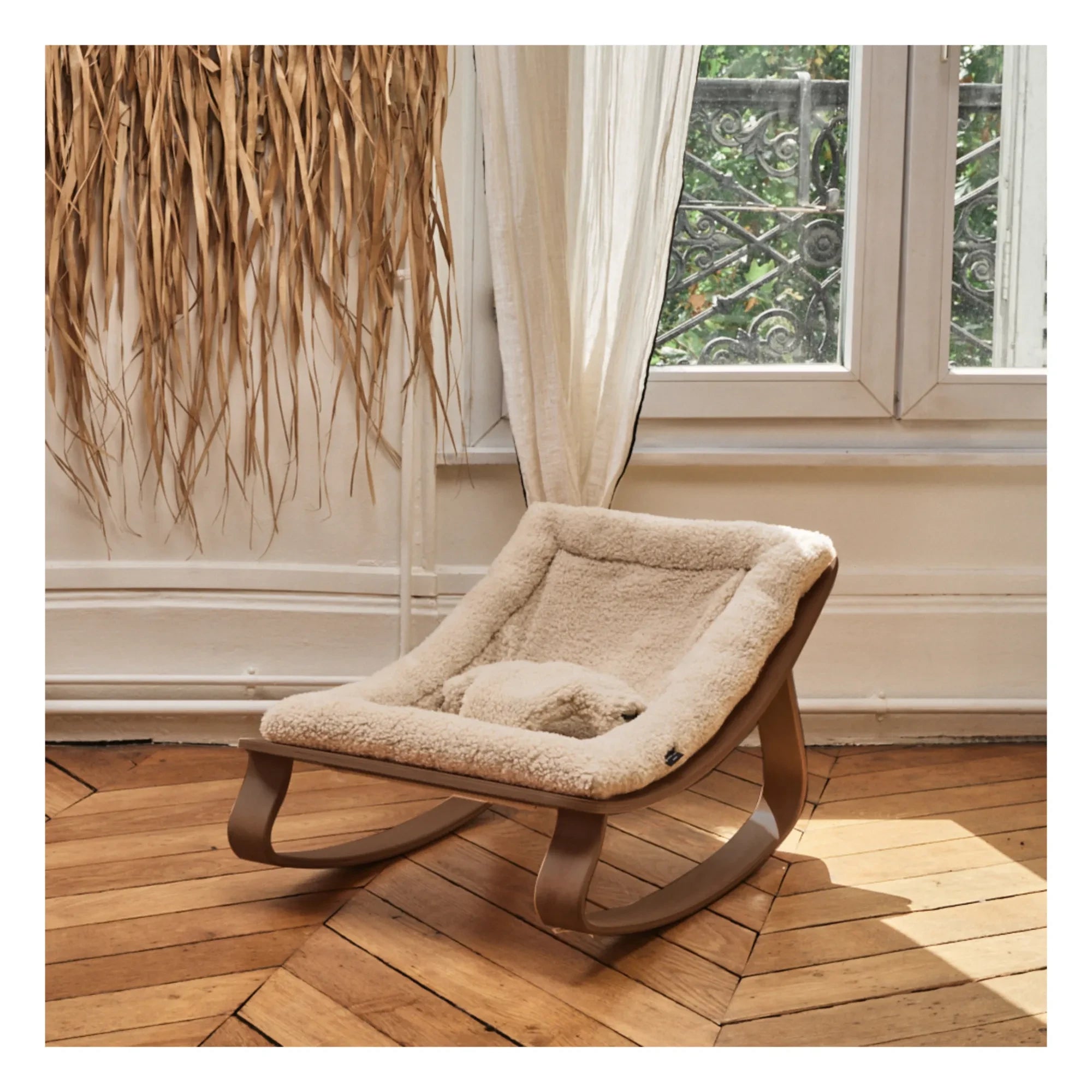 Charlie Crane - Levo Walnuss Babyschaukel | Ecru