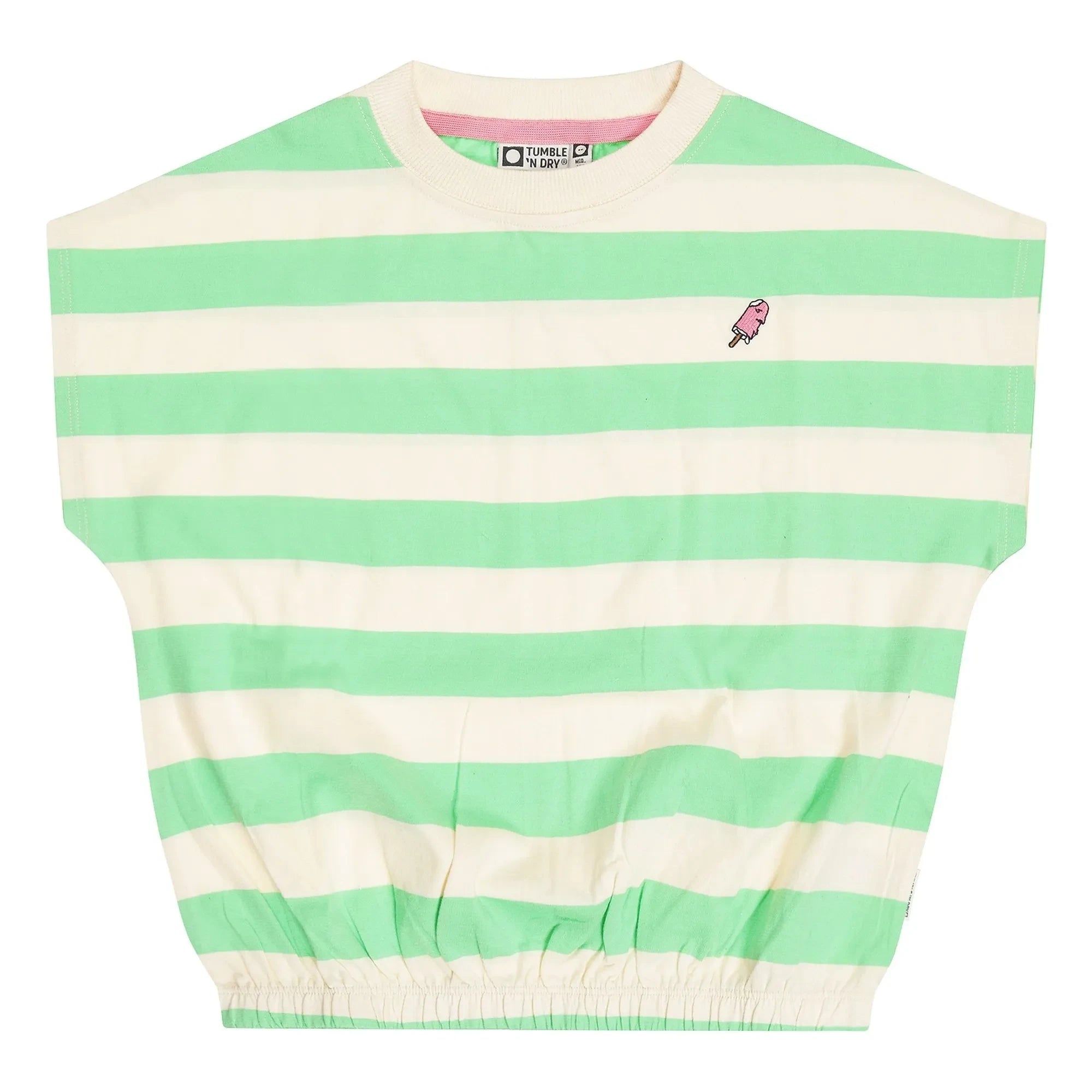 Tumble N'Dry – Colatina Oversize Gestreiftes T-Shirt aus Bio-Baumwolle | Grün