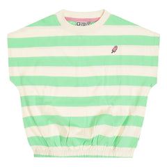 Tumble N'Dry – Colatina Oversize Gestreiftes T-Shirt aus Bio-Baumwolle | Grün