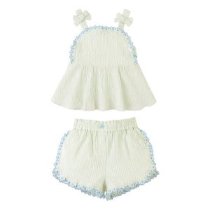 Gingersnaps - Isabel Gestreiftes Oberteil und Shorts-Set | Blau