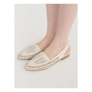 Bobo Choses - Strick-Leder-Slingback | Ecru