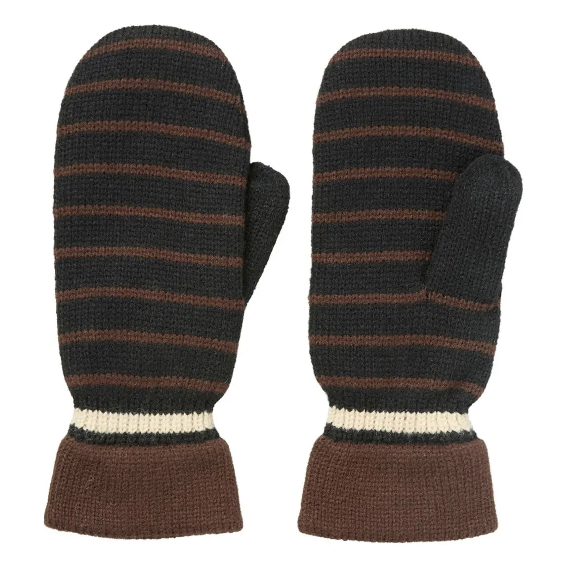 Becksöndergaard - Gestreifte Smaragdhandschuhe | Schwarz