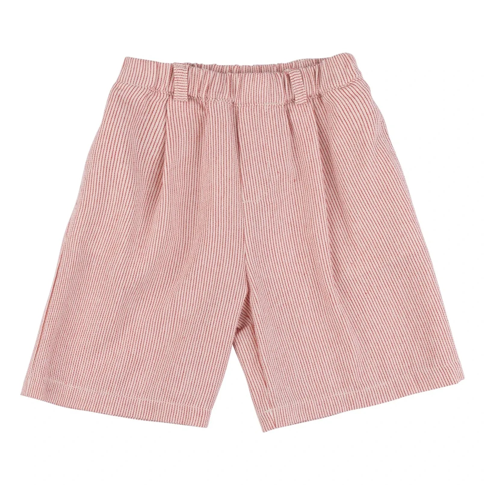 Babe & Tess - Tokio Gestreifte Bermuda-Shorts | Rot