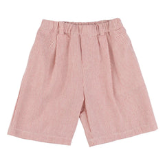 Babe & Tess - Tokio Gestreifte Bermuda-Shorts | Rot