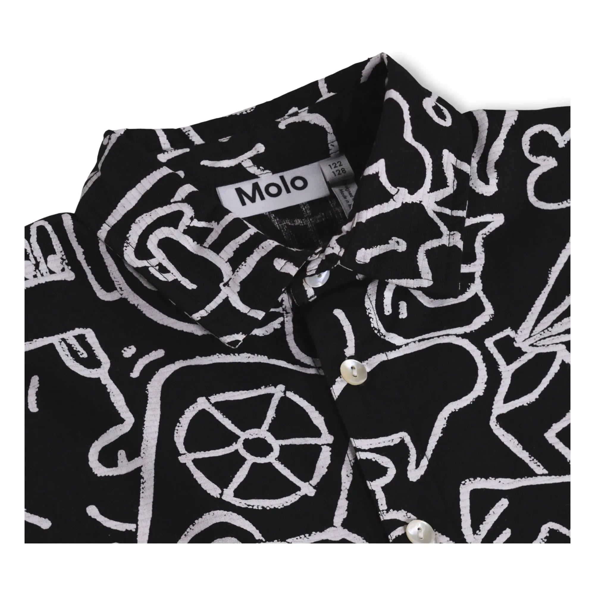 Molo - Richie Doodles Bio-Baumwollhemd | Schwarz