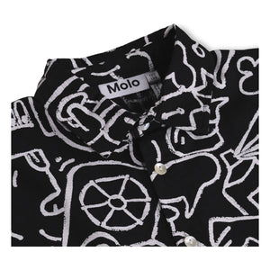 Molo - Richie Doodles Bio-Baumwollhemd | Schwarz