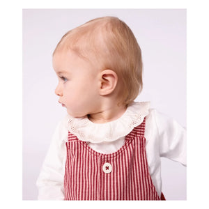 Petit Bateau - Çizgili Organik Pamuk Tulum Elbise | Pembe