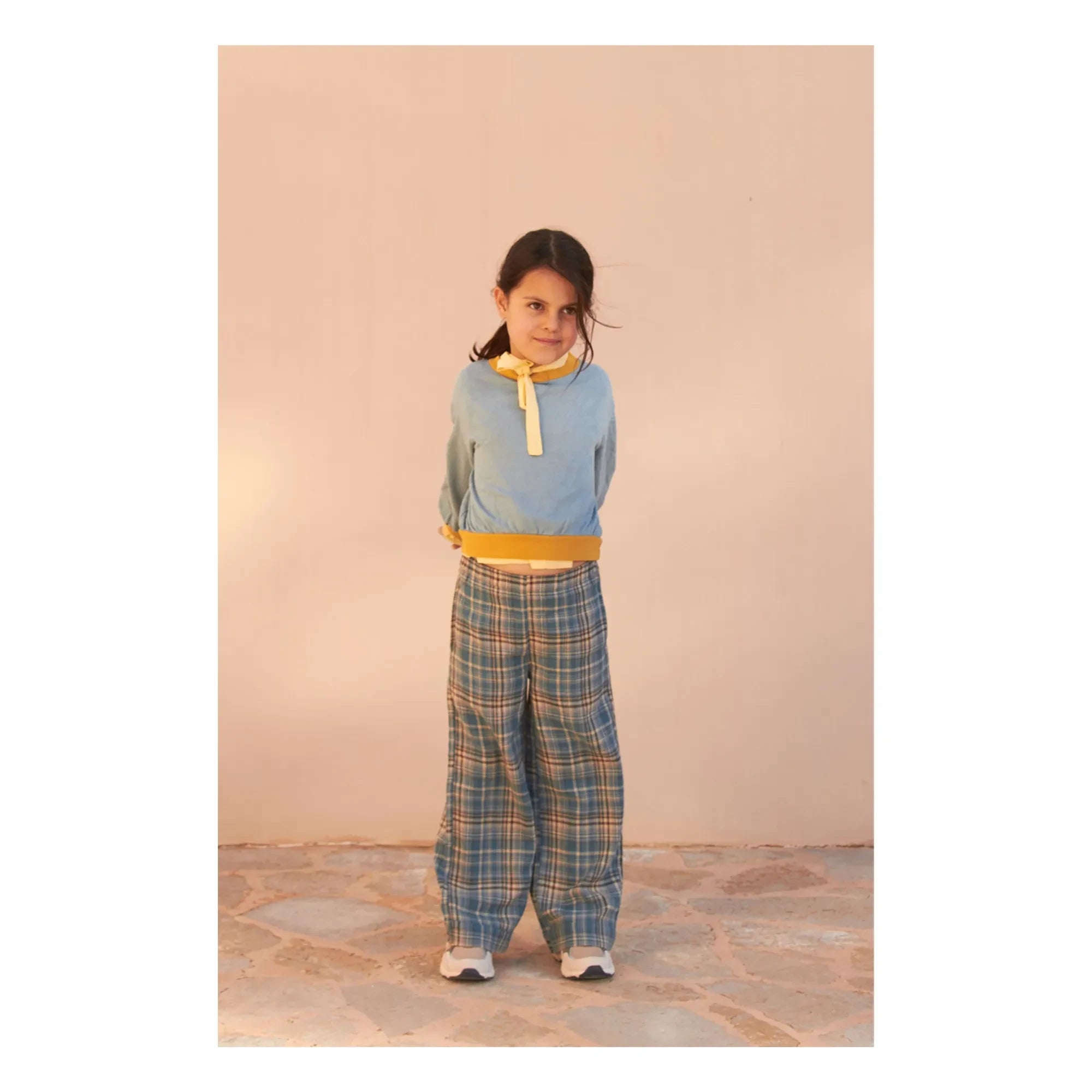 Longlivethequeen - Carreaux Weite Hose | Blau