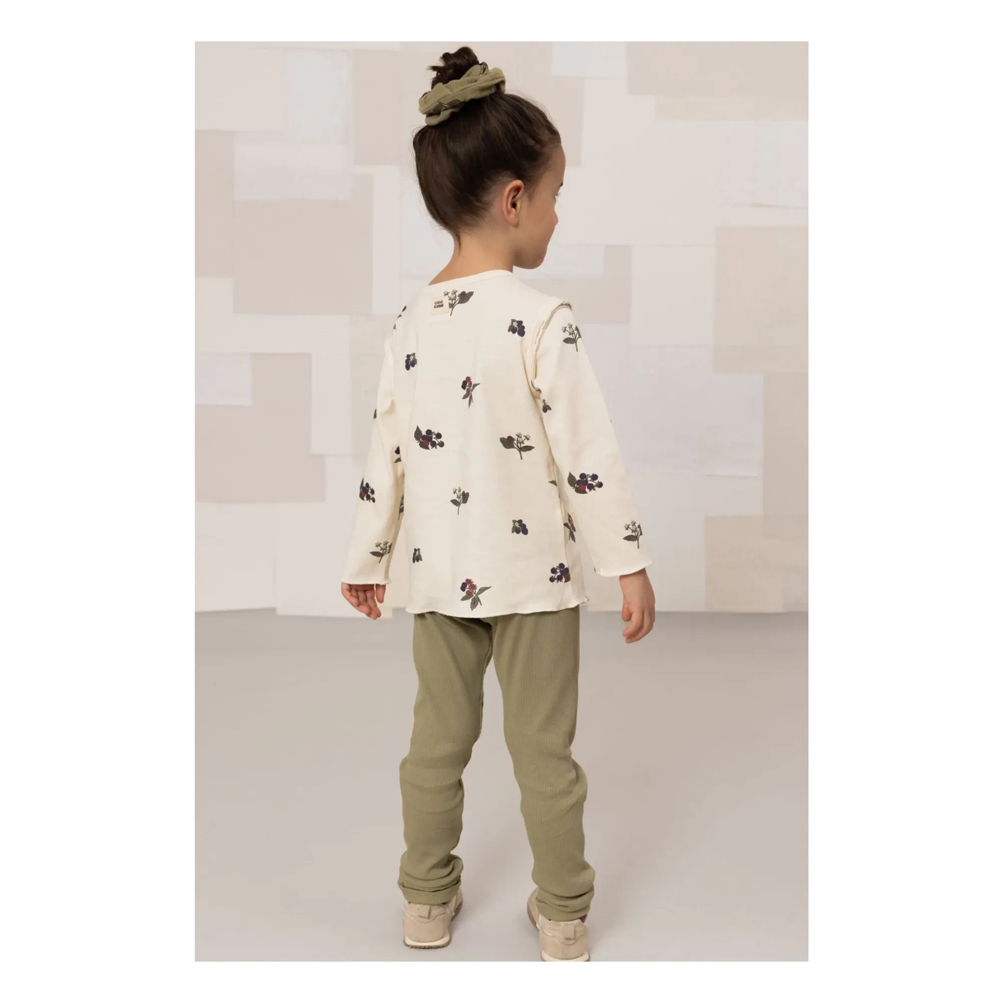 Studio Bohème - Rom-Pom Bio-Baumwolle Gerippte Leggings | Hellkhaki