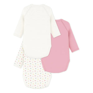 Petit Bateau - 3er Set Mon Trésor Bio-Baumwolle Strampler | Weiß