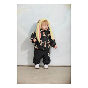 Mini Rodini - Lapins Geri Dönüştürülmüş Elyaf Dolgulu Mont | Siyah
