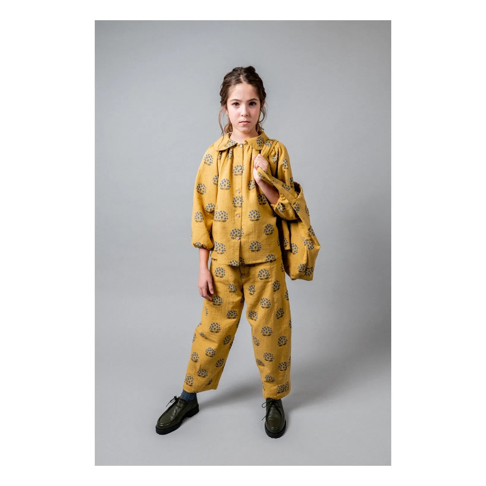 birinit - Arboleda Blumenhose aus Bio-Baumwolle | Gelb