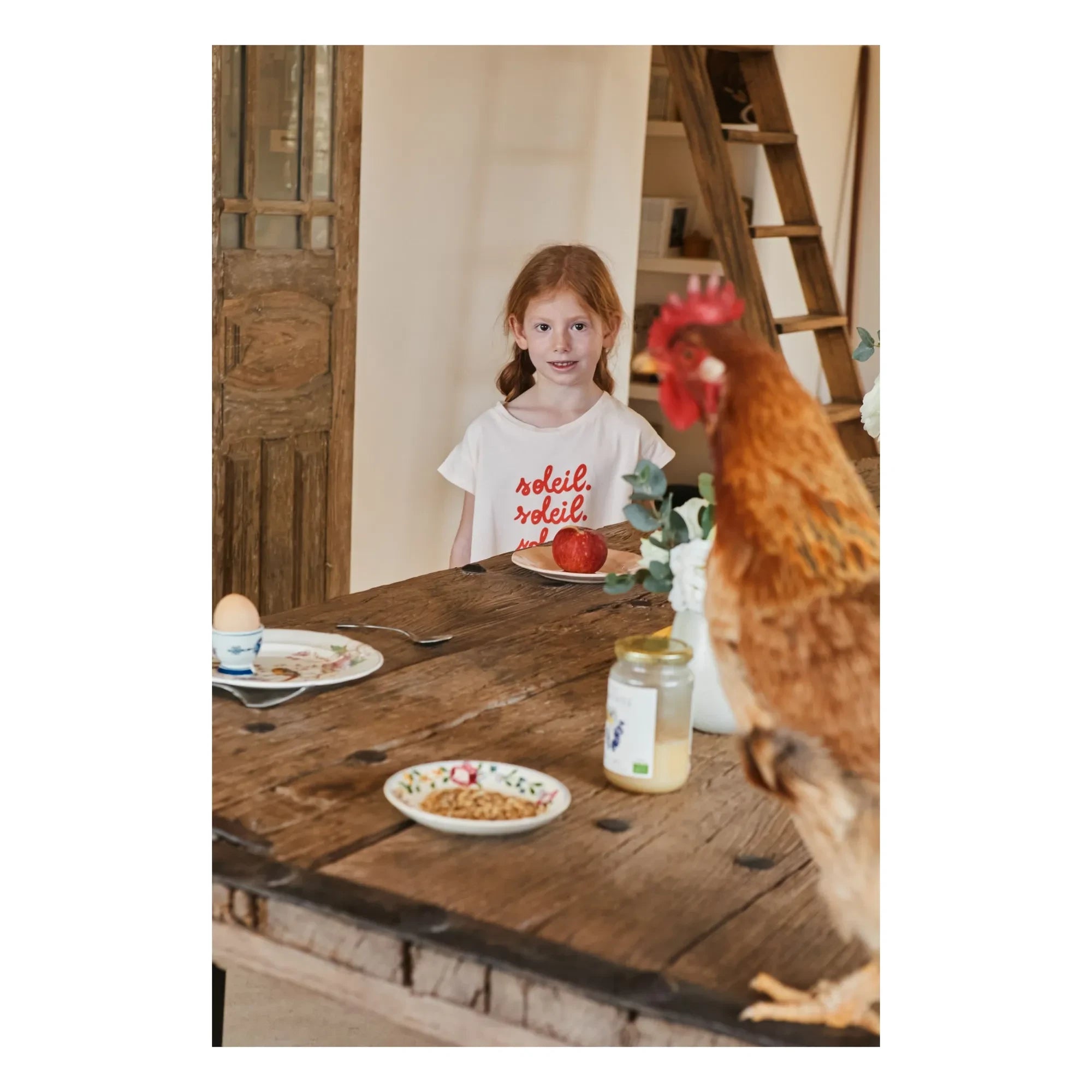 Emile et Ida - Soleil Bio-Baumwoll-T-Shirt | Creme