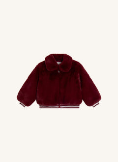 Stella McCartney Kids - Jacke mit Pelzoptik | Dunkelrot