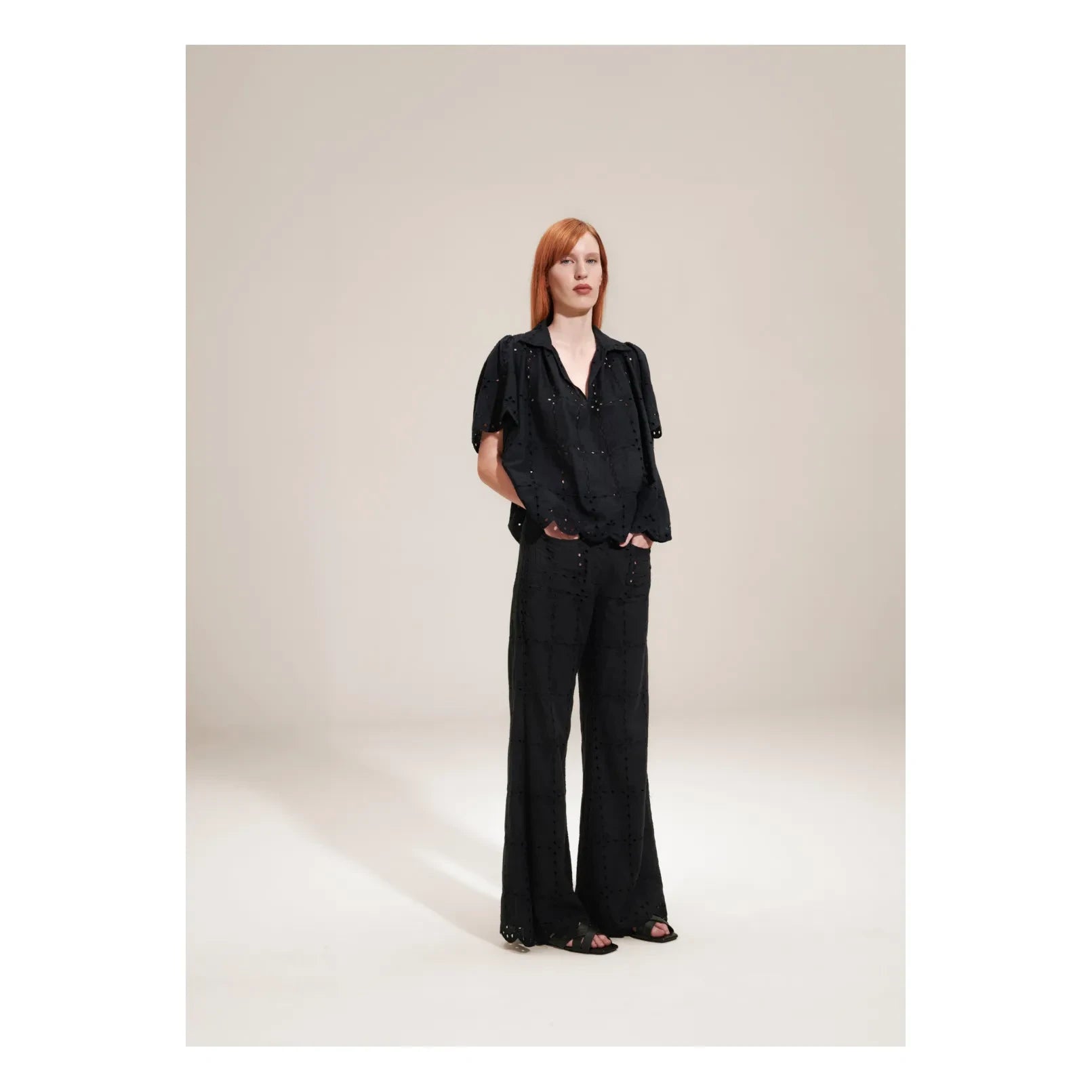 BELLEPIECE - Mateo Bestickte Hose | Schwarz