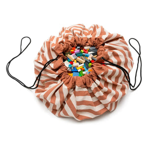 Play and Go - Noomad Tasche / Spielmatte - Gestreift | Senfgelb