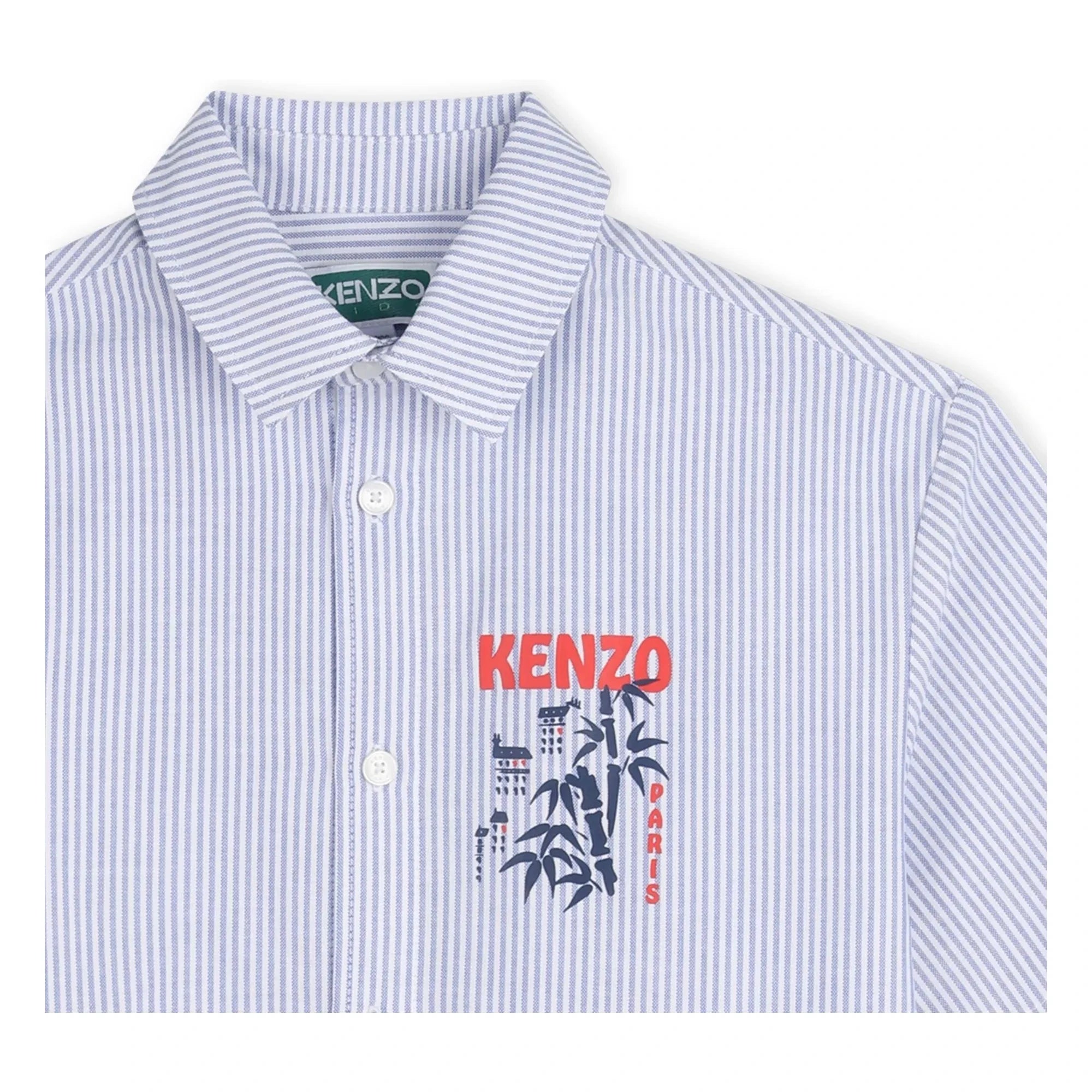 Kenzo - Kenzo Garden Gestreiftes Oxford-Hemd | Hellblau
