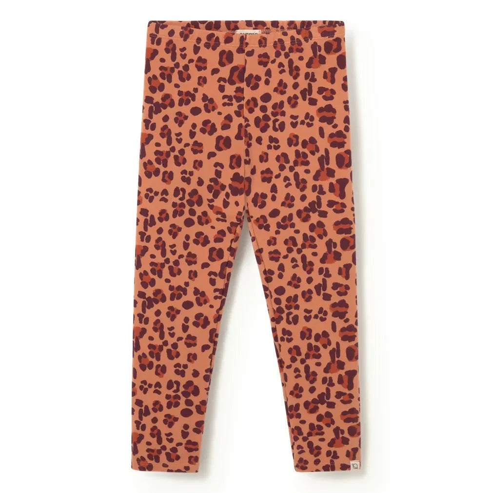 Cozmo - Leopard-Leggings aus Bio-Baumwolle | Koralle