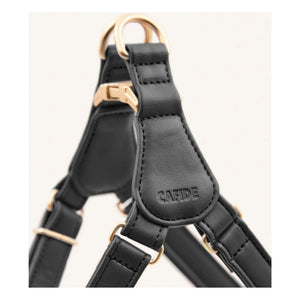 Cafide - Vegan Leder Hundegeschirr Step in | Schwarz