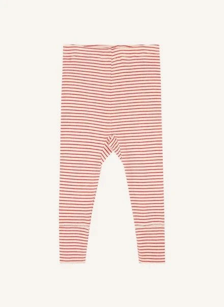 Karamell - Judd Streifen Leggings | Rot
