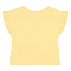 Búho - Rüschen-T-Shirt aus Leinen | Gelb